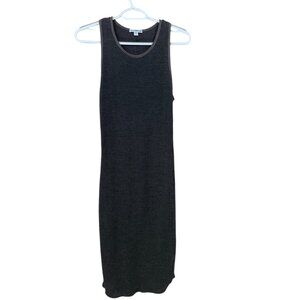 STANDARD JAMES‎ PERSE Size 1 Small Brown Ribbed Tank Dress Stretch Bodycon Midi